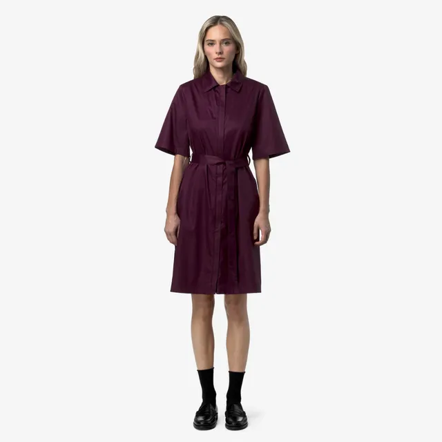 k-way-nouaille-shiny-cotton-robe-courte-femme-violet-mauve-wine image 1
