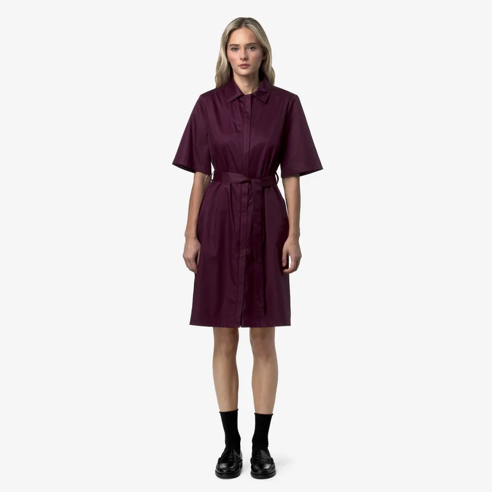 k-way-nouaille-shiny-cotton-robe-courte-femme-violet-mauve-wine image 1