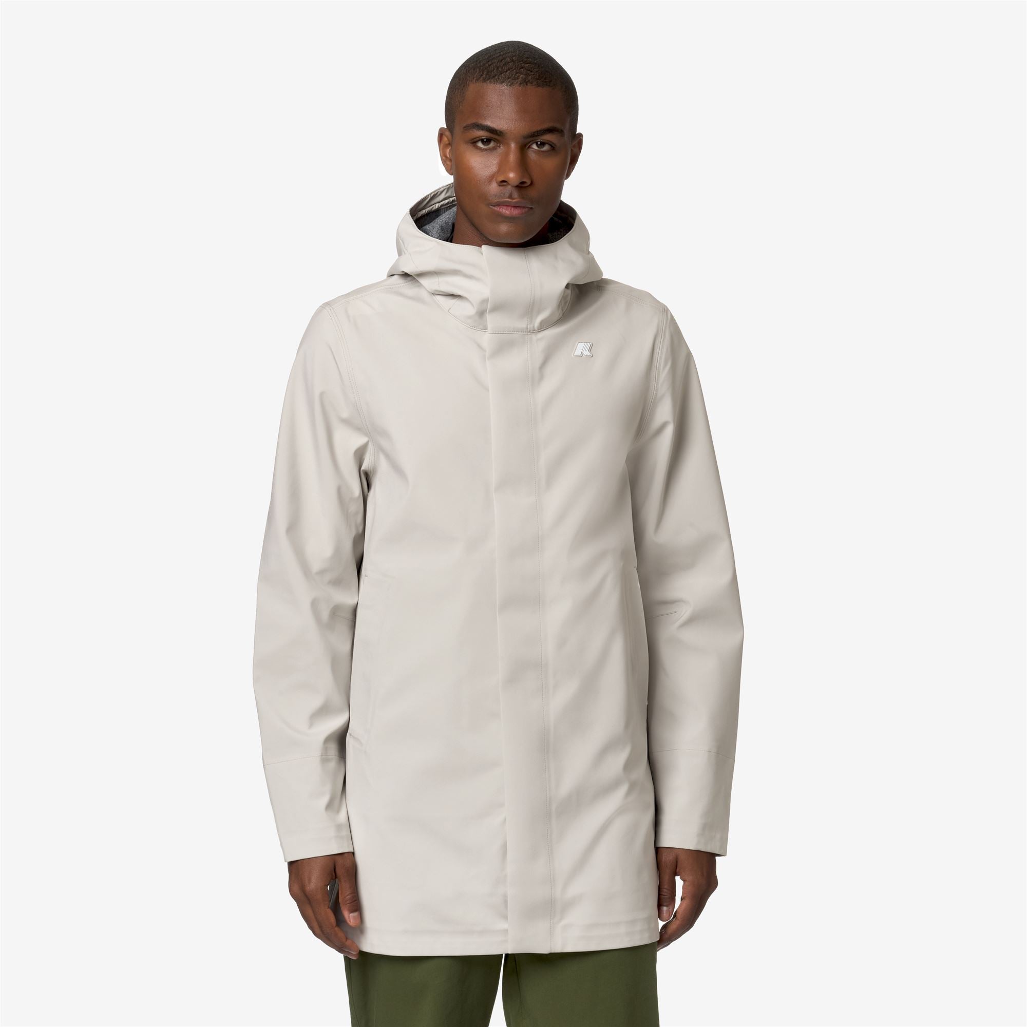 k-way-tommy-bonded-jersey-parka-3-4-homme-beige-lt image 1