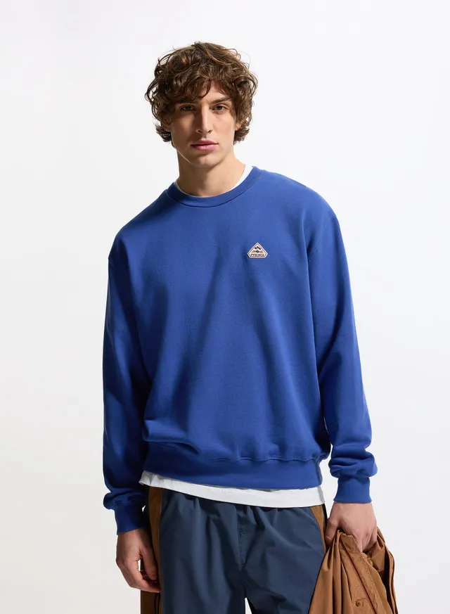 pyrenex-phase-sweat-col-rond-unisexe-coton-bio-bleu-lectrique image 1