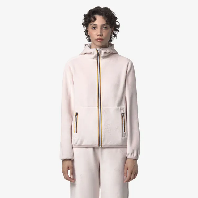 k-way-lily-velour-polar-double-veste-polaire-r-versible-femme-rose-hushed image 1