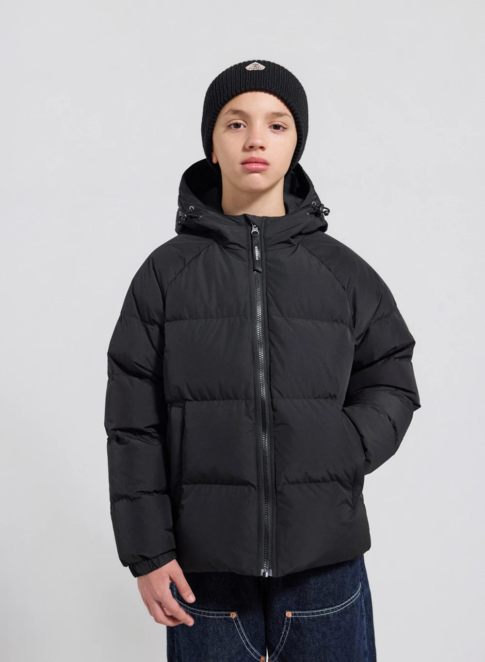 pyrenex-sten-smooth-doudoune-enfant-capuche-noire-mat image 1