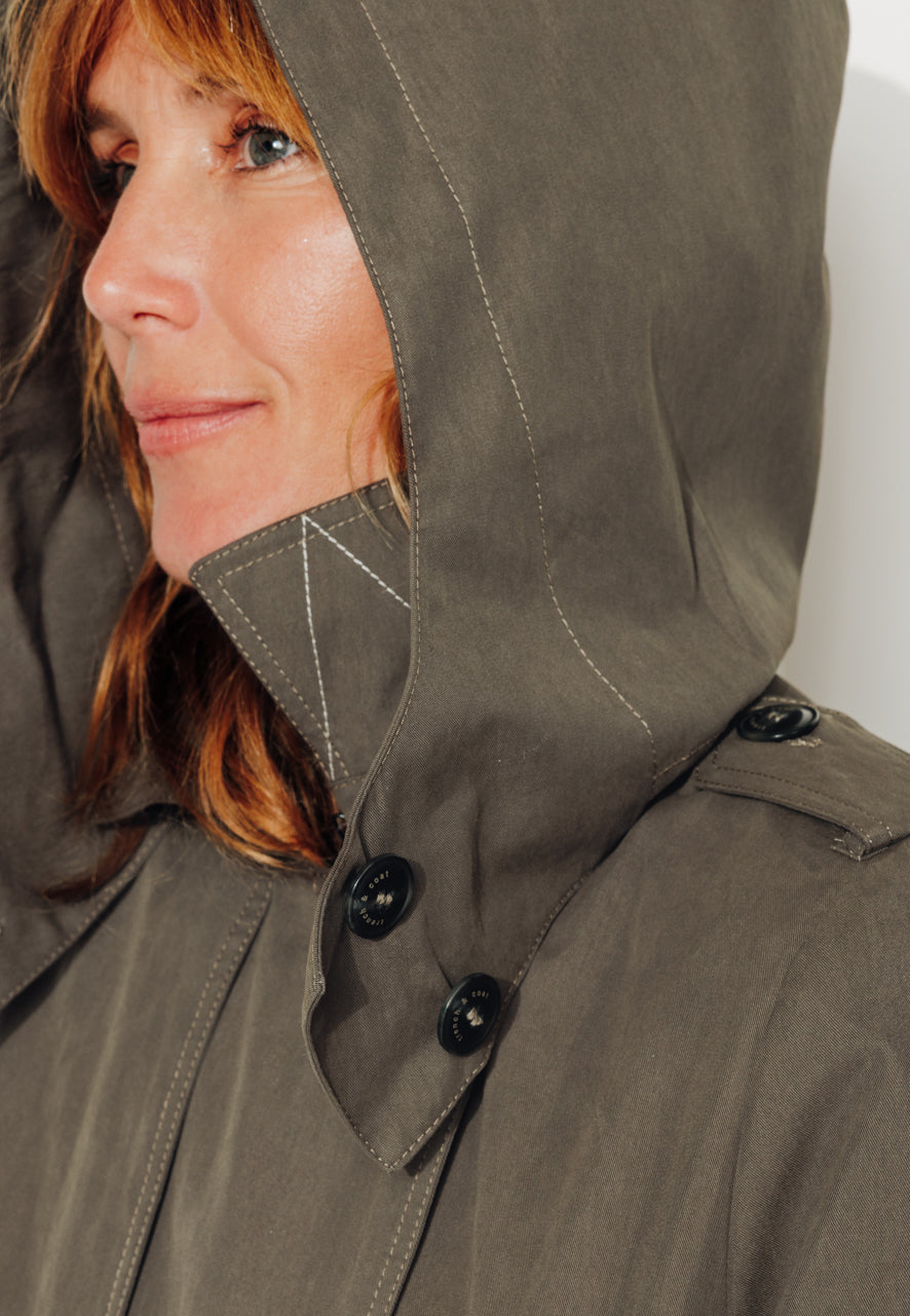 trench-coat-rosier-trench-capuche-amovible-en-coton-d-perlant-taupe-mi-long image 6