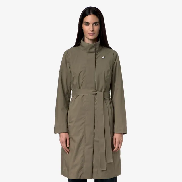 k-way-miranda-3-en-1-veste-longue-femme-green-army-red-dk image 1