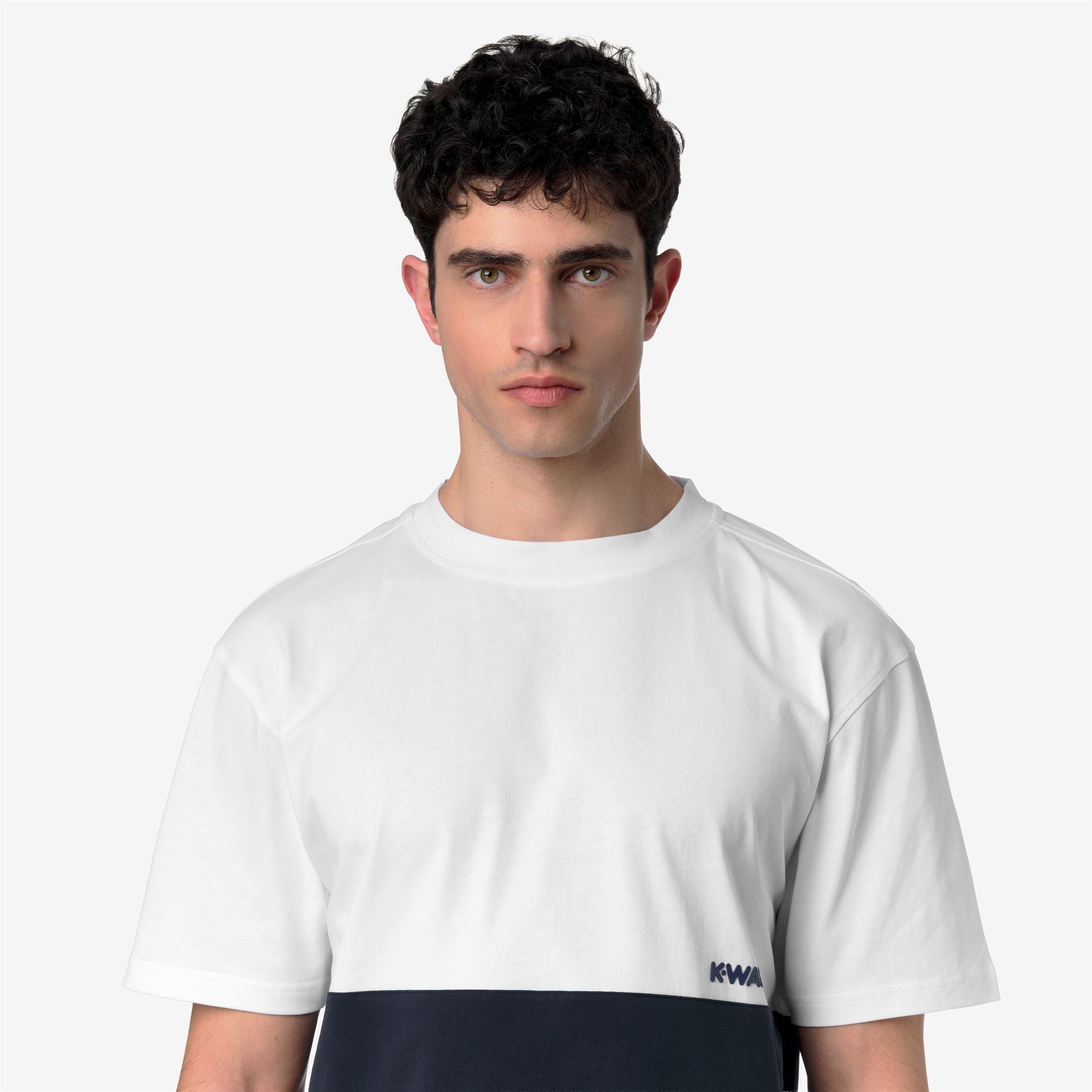 k-way-solo-jersey-colorblock-t-shirt-homme-blue-depth-white image 4
