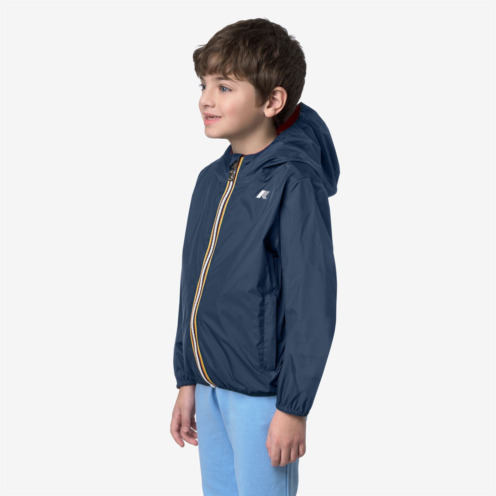 k-way-p-jake-plus-2-double-veste-r-versible-gar-on-blue-insignia-red-poppy image 2