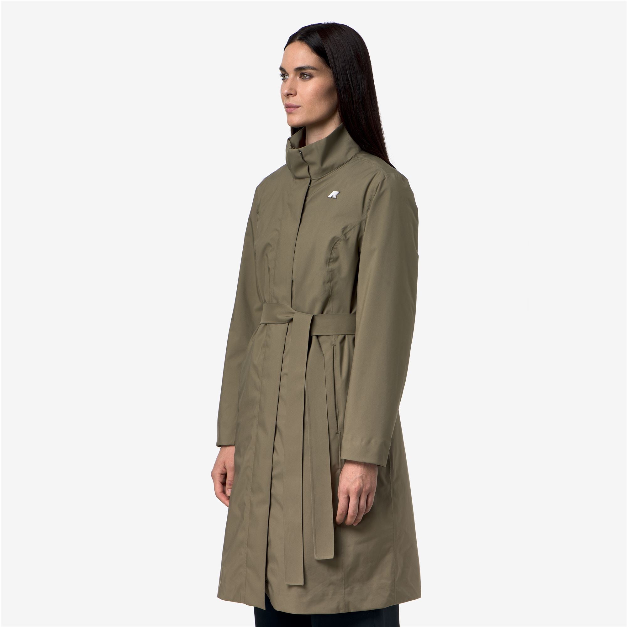 k-way-miranda-3-en-1-veste-longue-femme-green-army-red-dk image 2