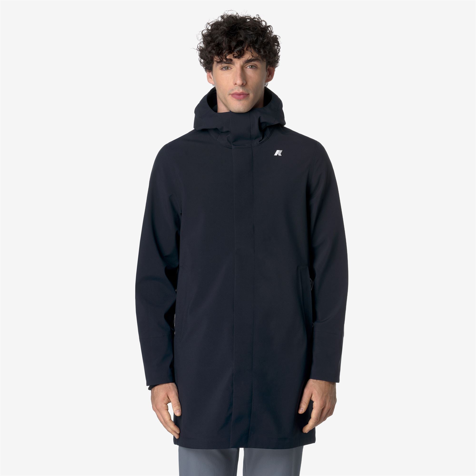 k-way-thomas-bonded-veste-longue-homme-blue-depth image 1