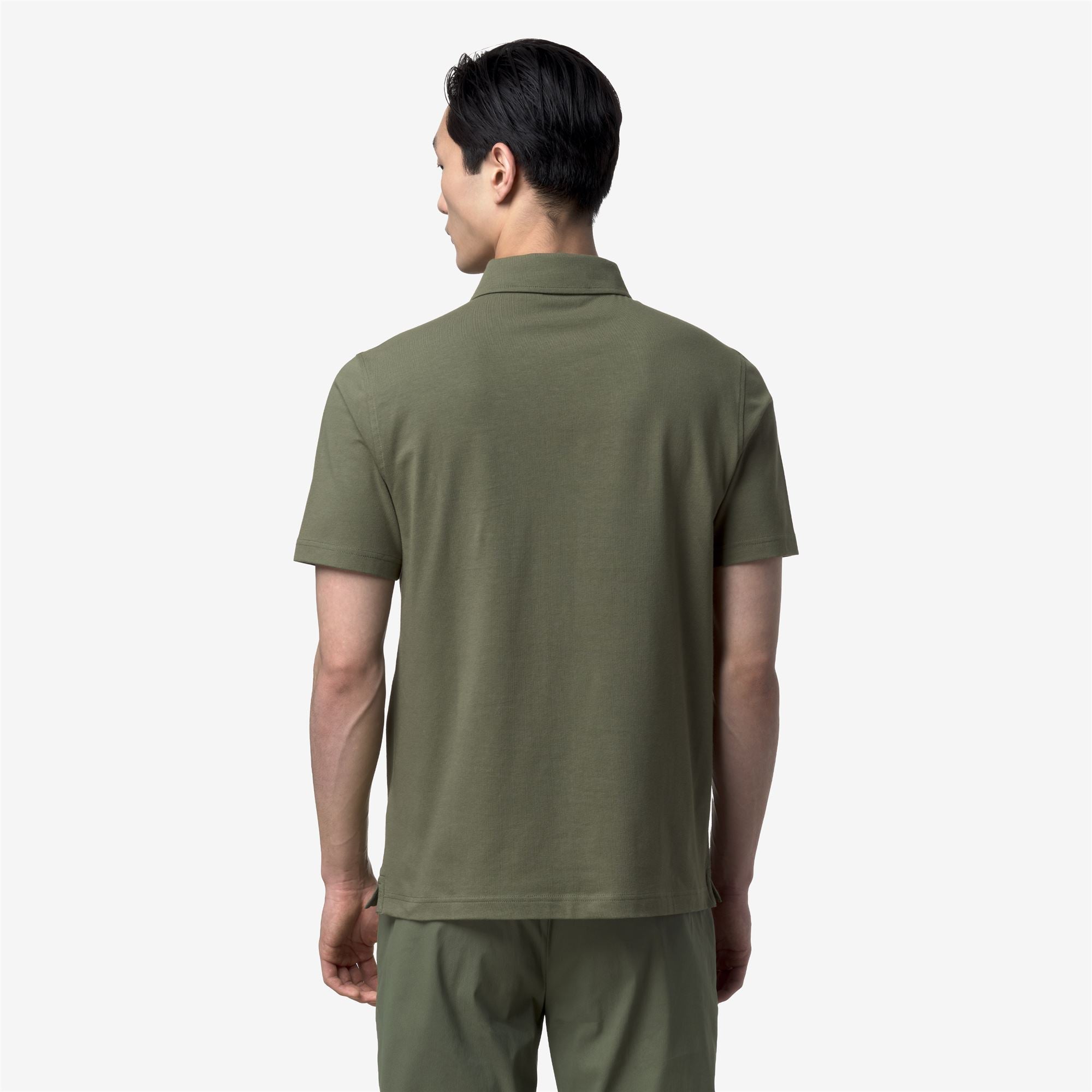 k-way-viggo-lt-stretch-jersey-slim-polo-homme-green-lichen image 3