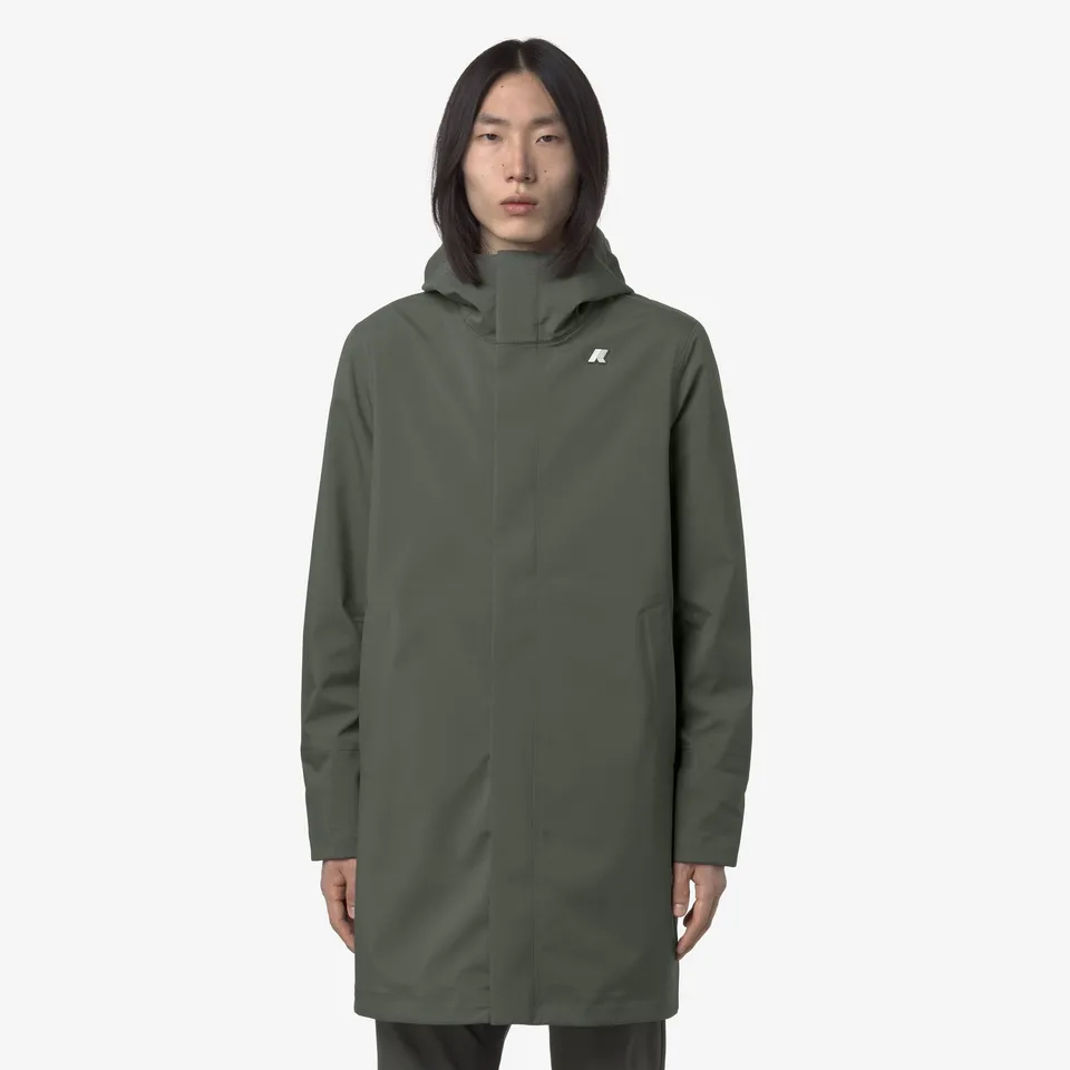 k-way-thomas-bonded-veste-longue-homme-green-blackish-blue-depth image 1
