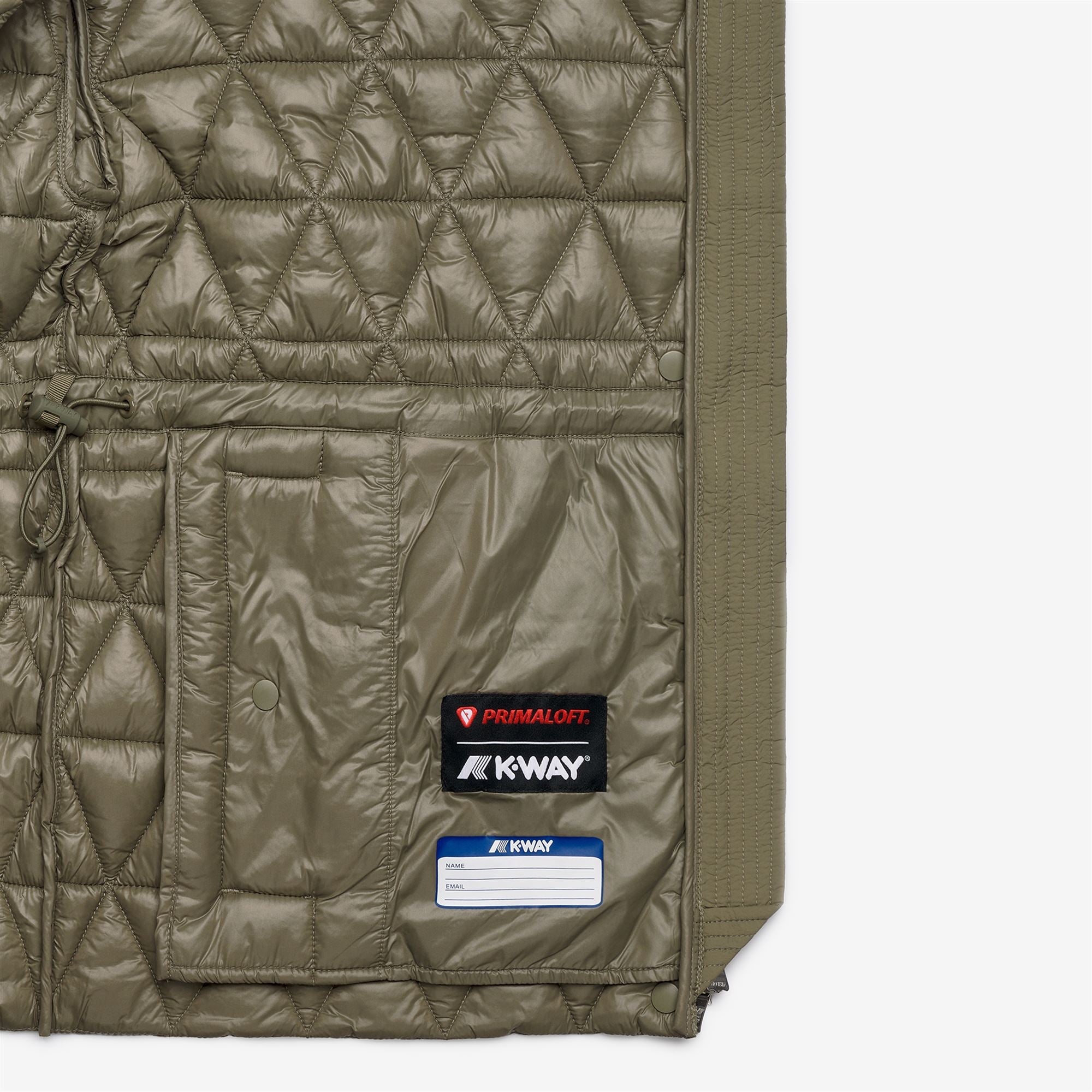 k-way-selene-diamond-quilted-warm-veste-mi-longue-femme-green-army image 6
