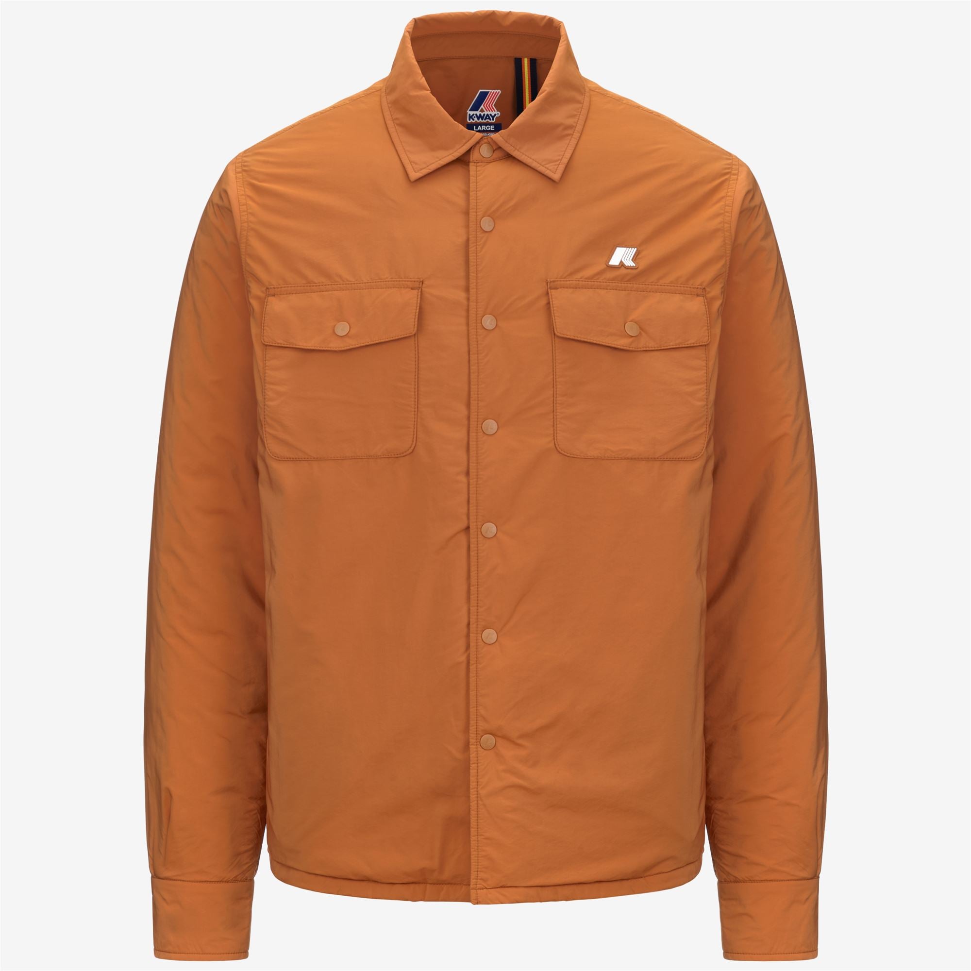 k-way-umbert-plain-warm-surchemise-courte-homme-orange-adobe image 5