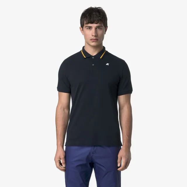 k-way-jud-piqu-slim-polo-homme-blue-depth image 1