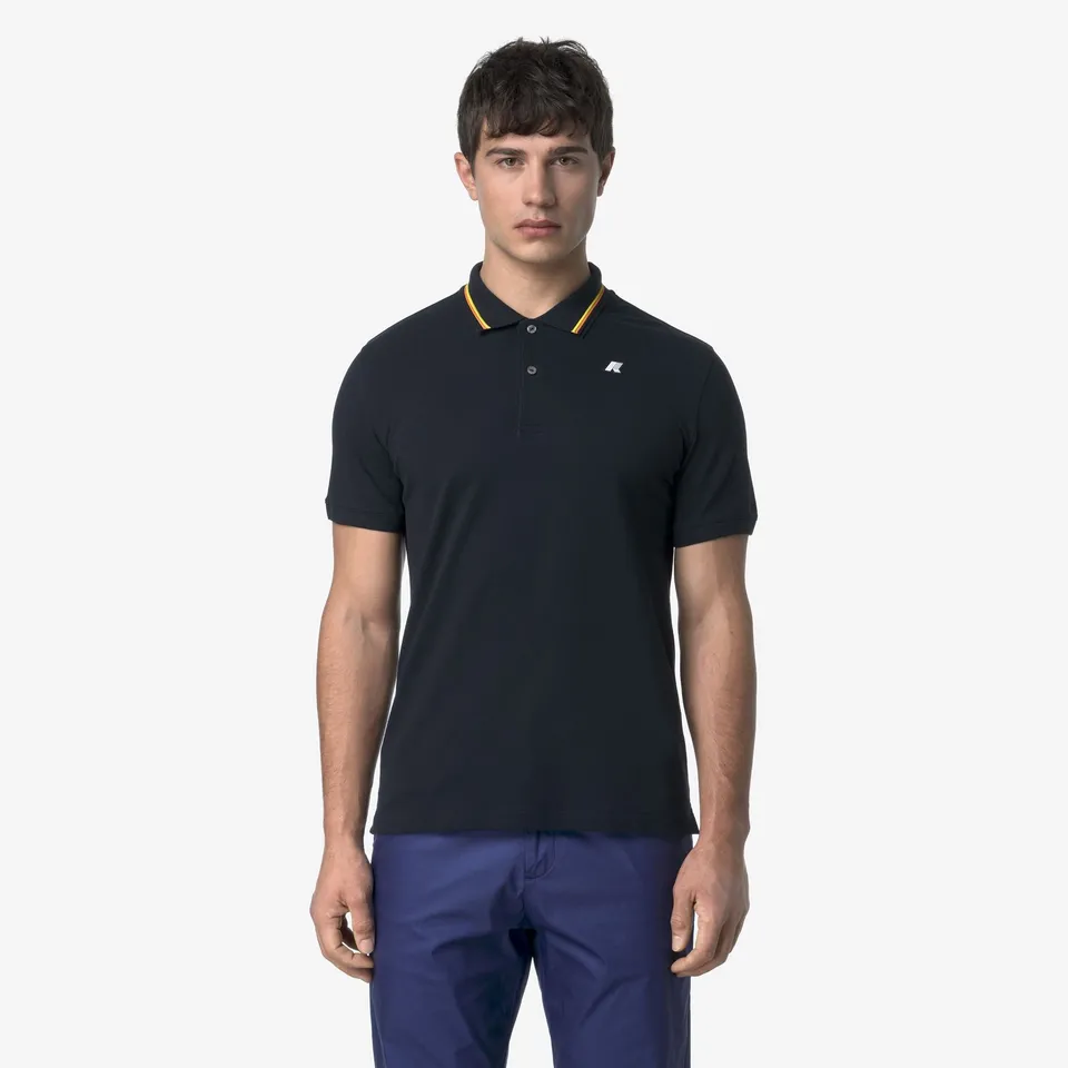 k-way-jud-piqu-slim-polo-homme-blue-depth image 1