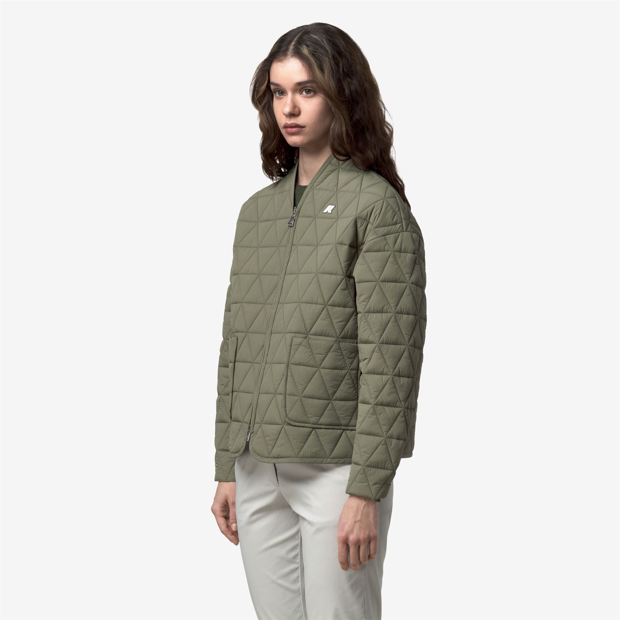k-way-selime-diamond-quilted-warm-veste-mi-longue-femme-green-lichen image 2