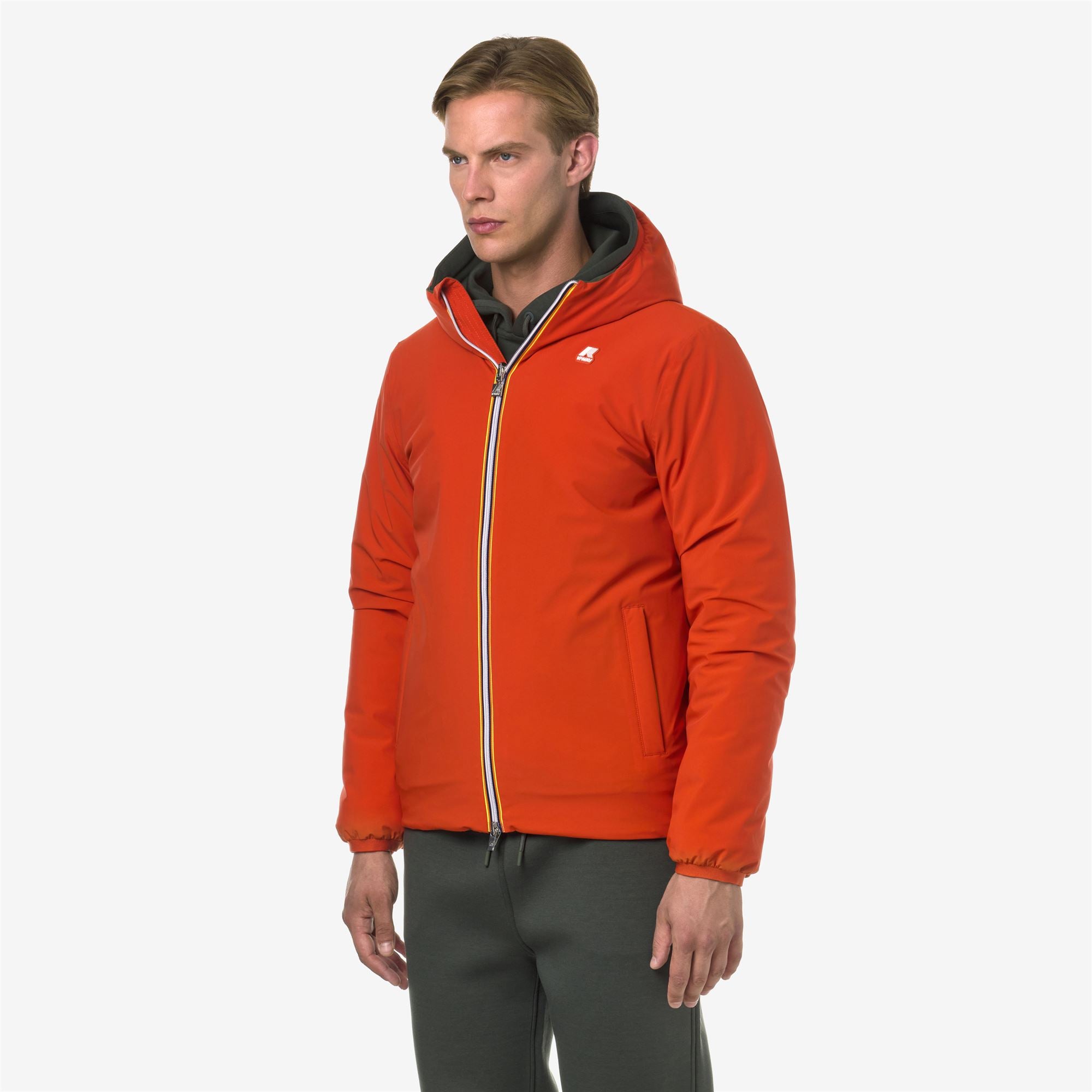 k-way-jack-st-warm-double-veste-courte-homme-orange-p-green-b image 2