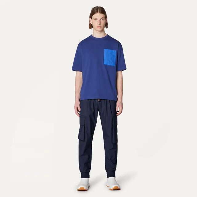 k-way-leo-pocket-2-1-amiable-silver-pantalon-cargo-unisexe-blue-print-blue-royal image 1