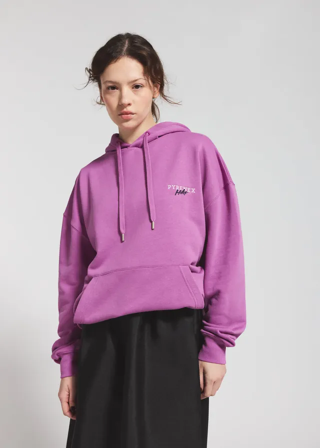 pyrenex-sierra-pullover-unisexe-capuche-violet-coton-bio image 1