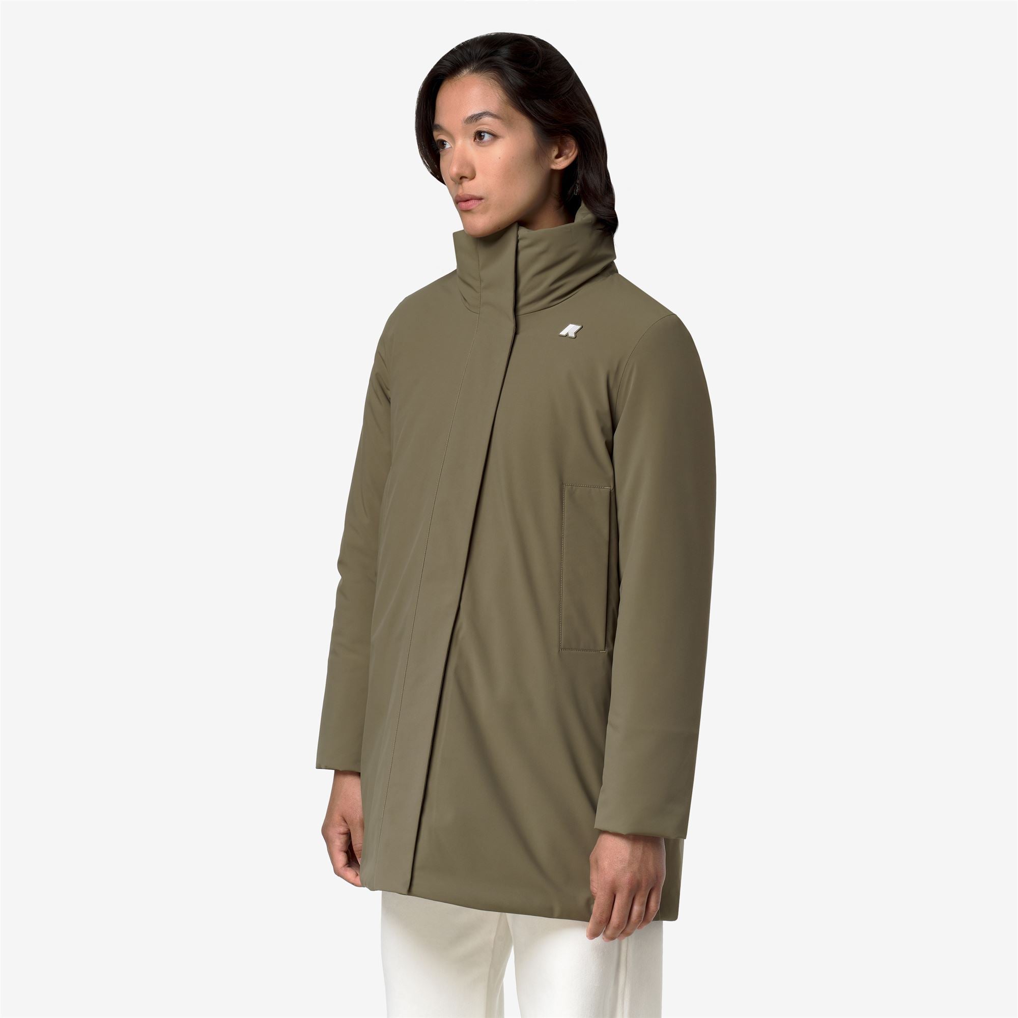 k-way-marla-st-warm-veste-trois-quarts-femme-green-army image 2