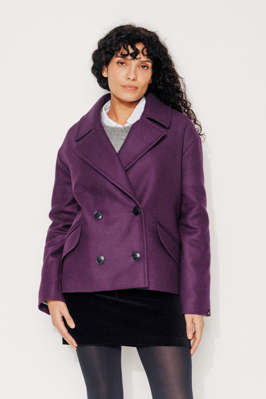 trench-coat-murier-manteau-court-oversize-gabardine-laine-recycl-e-violet image 2