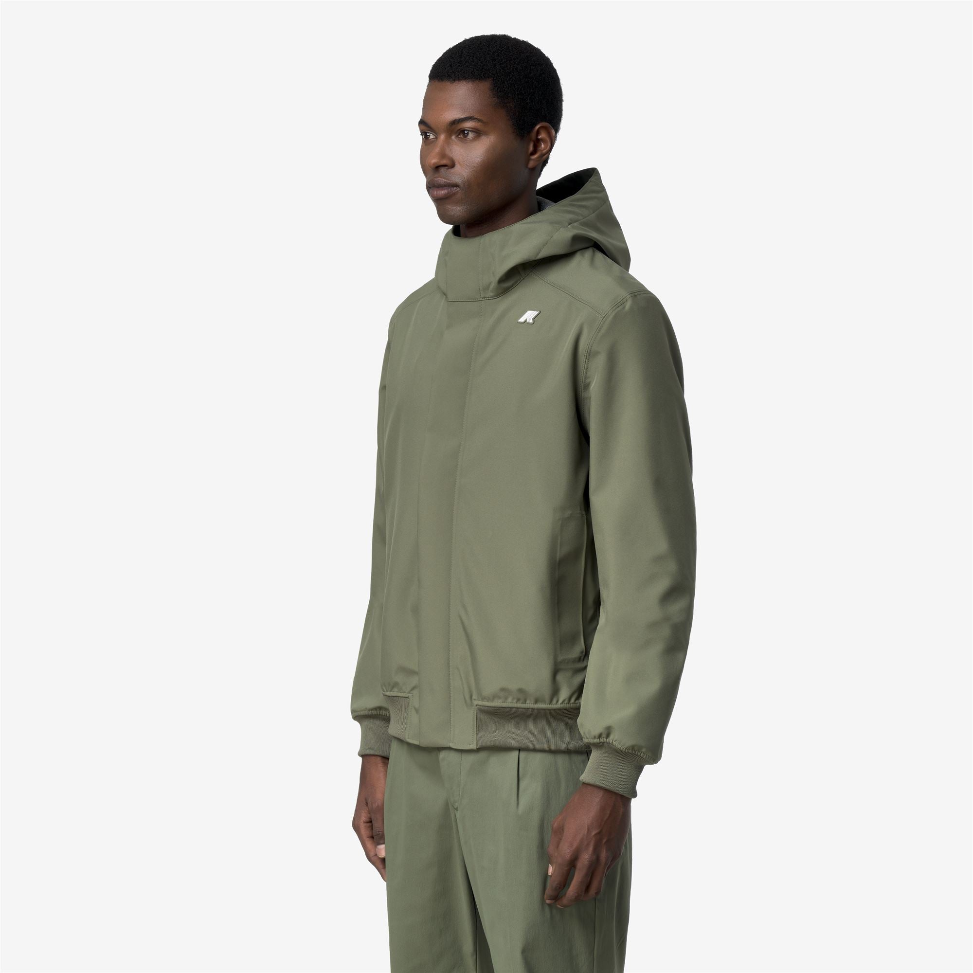 k-way-joachim-bonded-jersey-veste-court-homme-green-lichen image 2