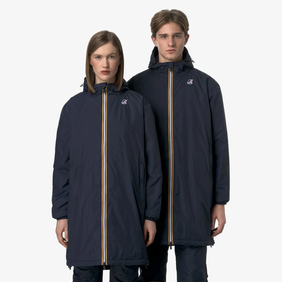 k-way-le-vrai-4-0-eiffel-east-warm-manteau-3-4-unisexe-blue-depth image 1