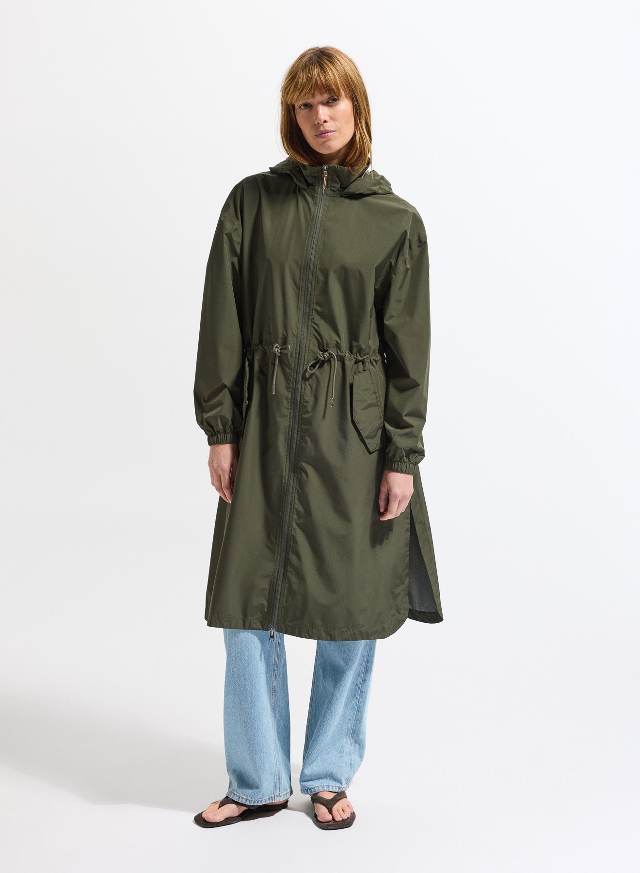 pyrenex-gemme-parka-longue-imperm-able-femme-capuche-kaki image 1