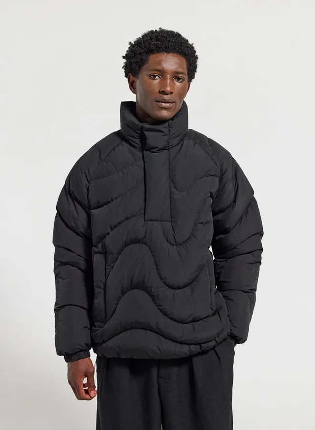 pyrenex-cairns-doudoune-unisexe-enfiler-noire-demi-zip image 1