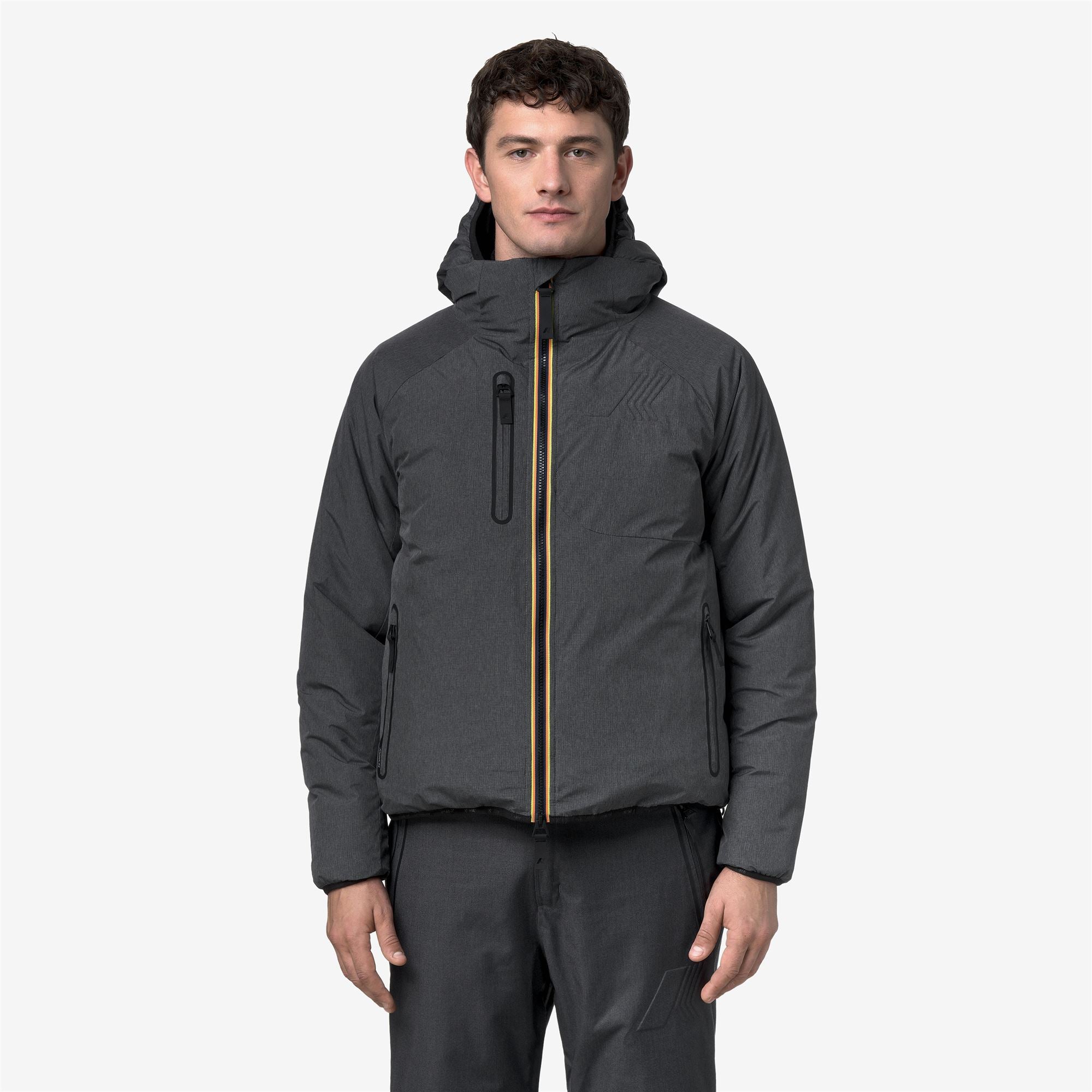 k-way-parpaillon-veste-milieu-homme-grey-dark-micro-grid image 1