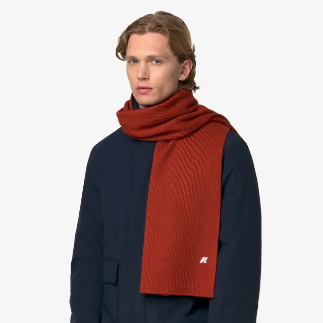 k-way-etienne-cardigan-stitch-wool-charpe-unisexe-red-dk-chili image 1