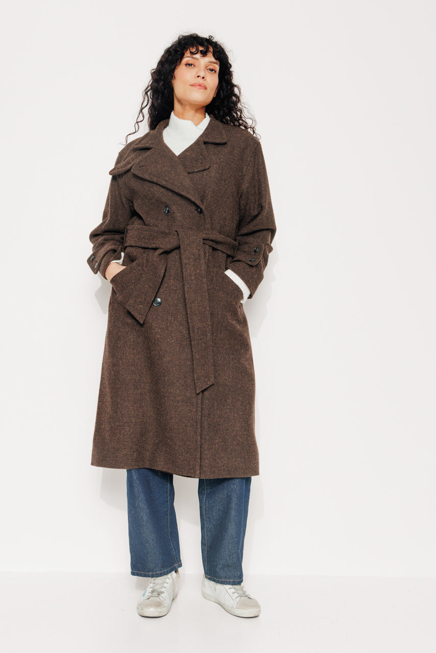 trench-coat-platane-manteau-long-en-drap-de-laine-shetland-marron image 7