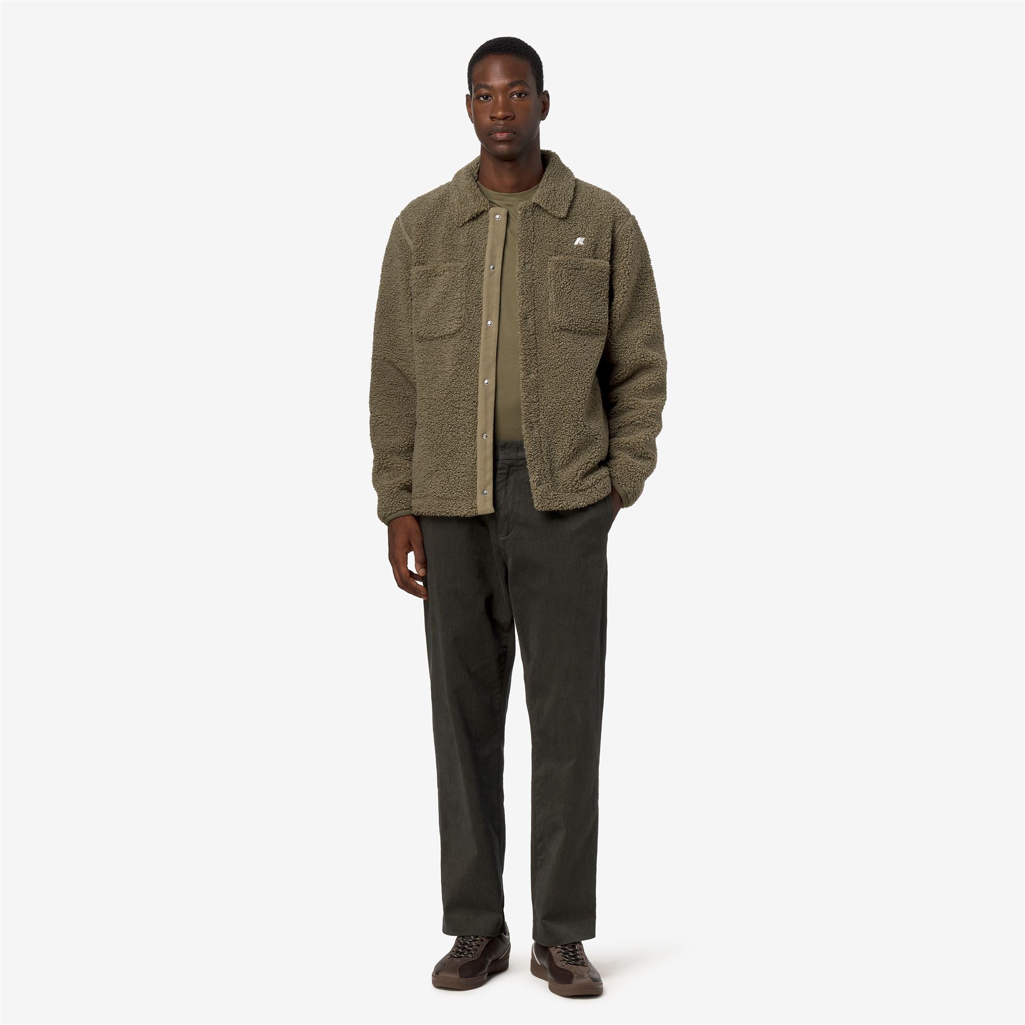 k-way-cameron-sherpa-polar-veste-polaire-homme-green-army image 4