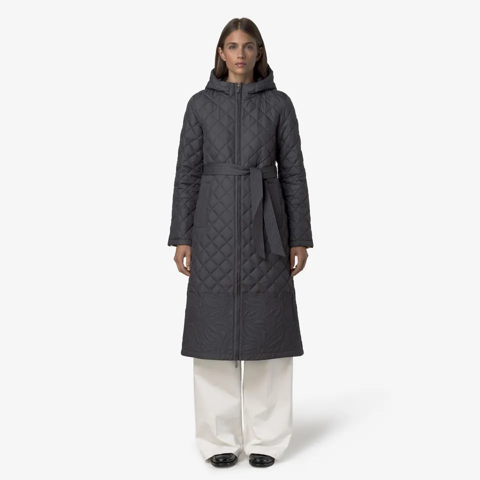 k-way-adelaid-premium-warm-veste-longue-femme-grey-shadow image 1