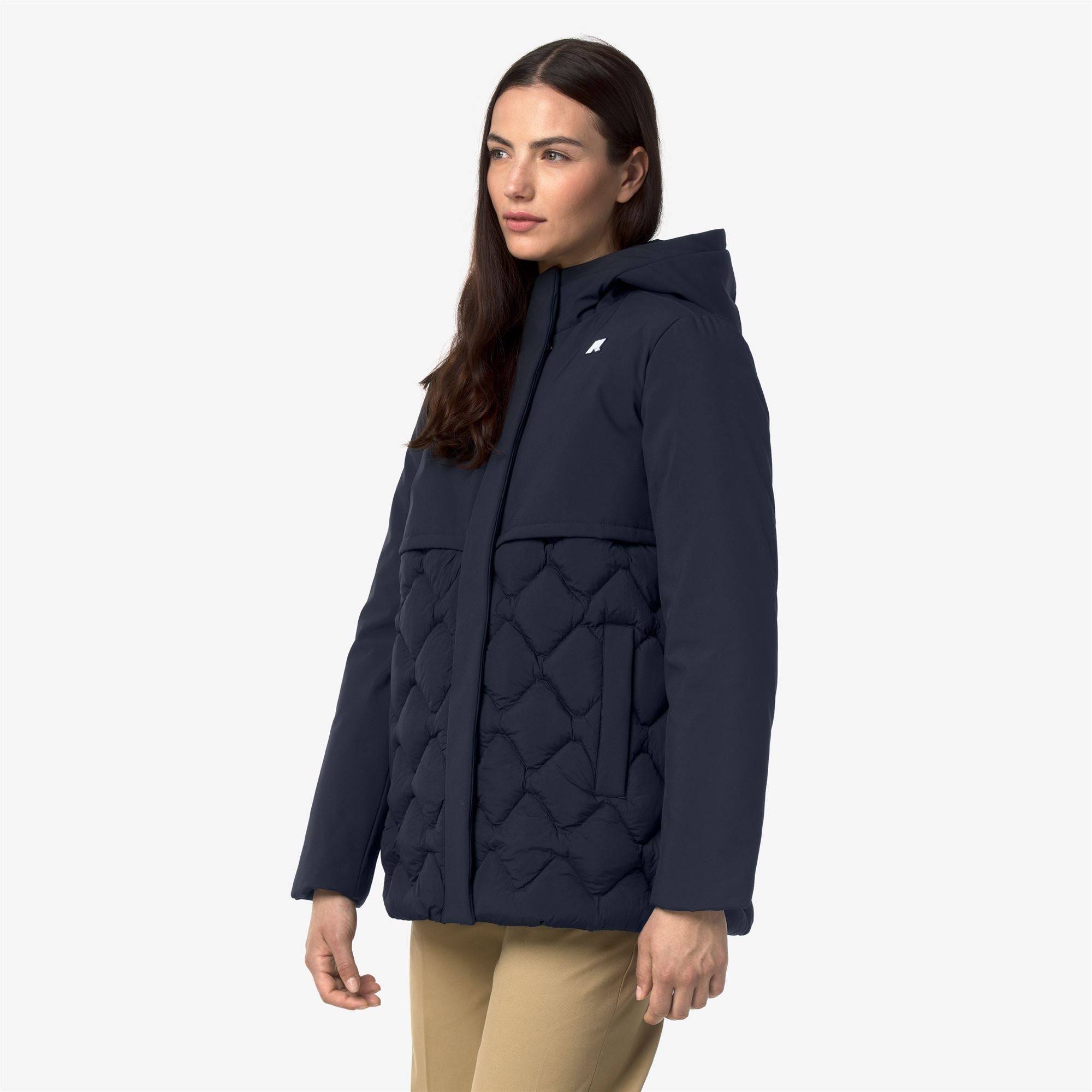 k-way-siphane-hybrid-warm-shell-veste-femme-blue-depth image 2