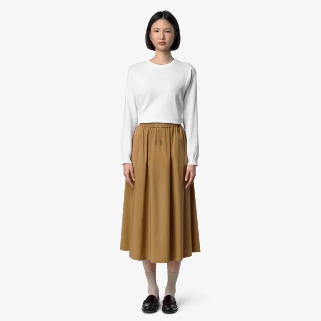 k-way-mosella-light-poplin-tech-jupe-longue-femme-brown-bistre image 1