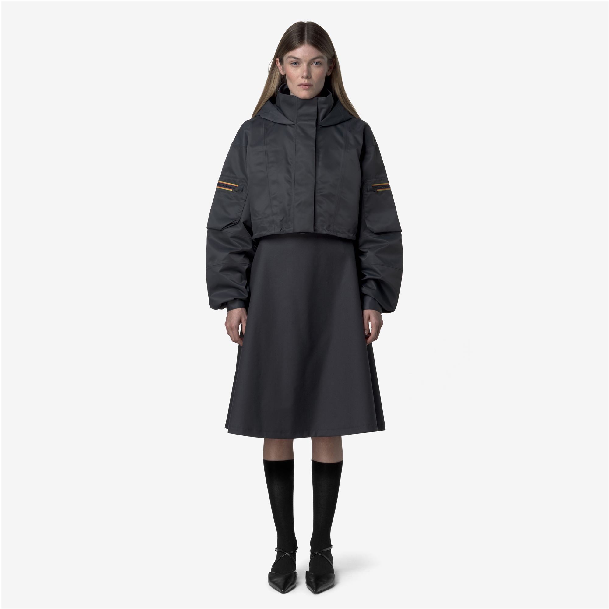 k-way-jaxie-tech-shiny-twill-veste-court-femme-blue-night image 1