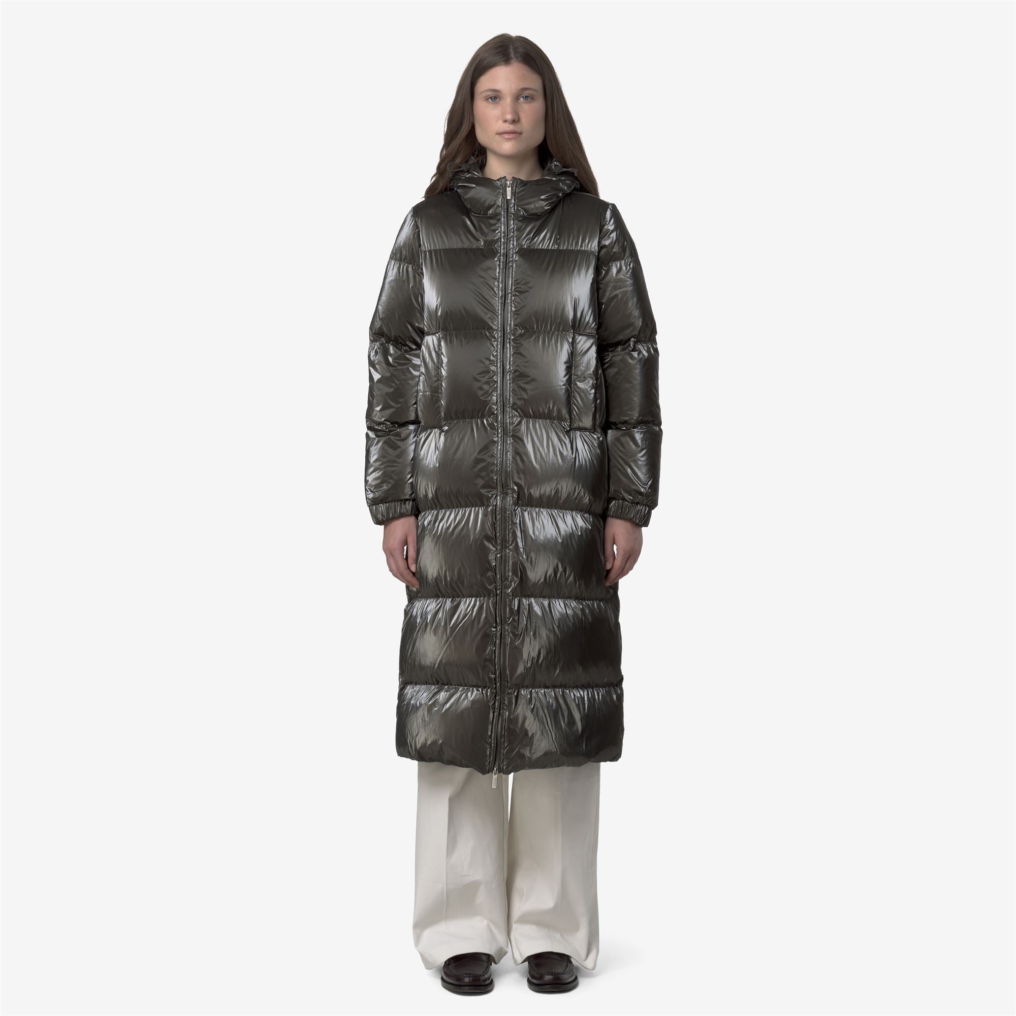 k-way-ruenne-thermo-pearly-doudoune-longue-femme-black-olive-combo image 1