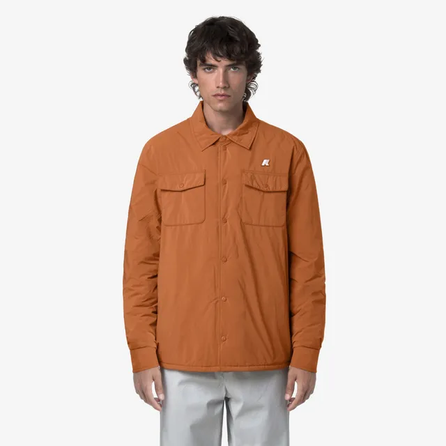 k-way-umbert-plain-warm-surchemise-courte-homme-orange-adobe image 1