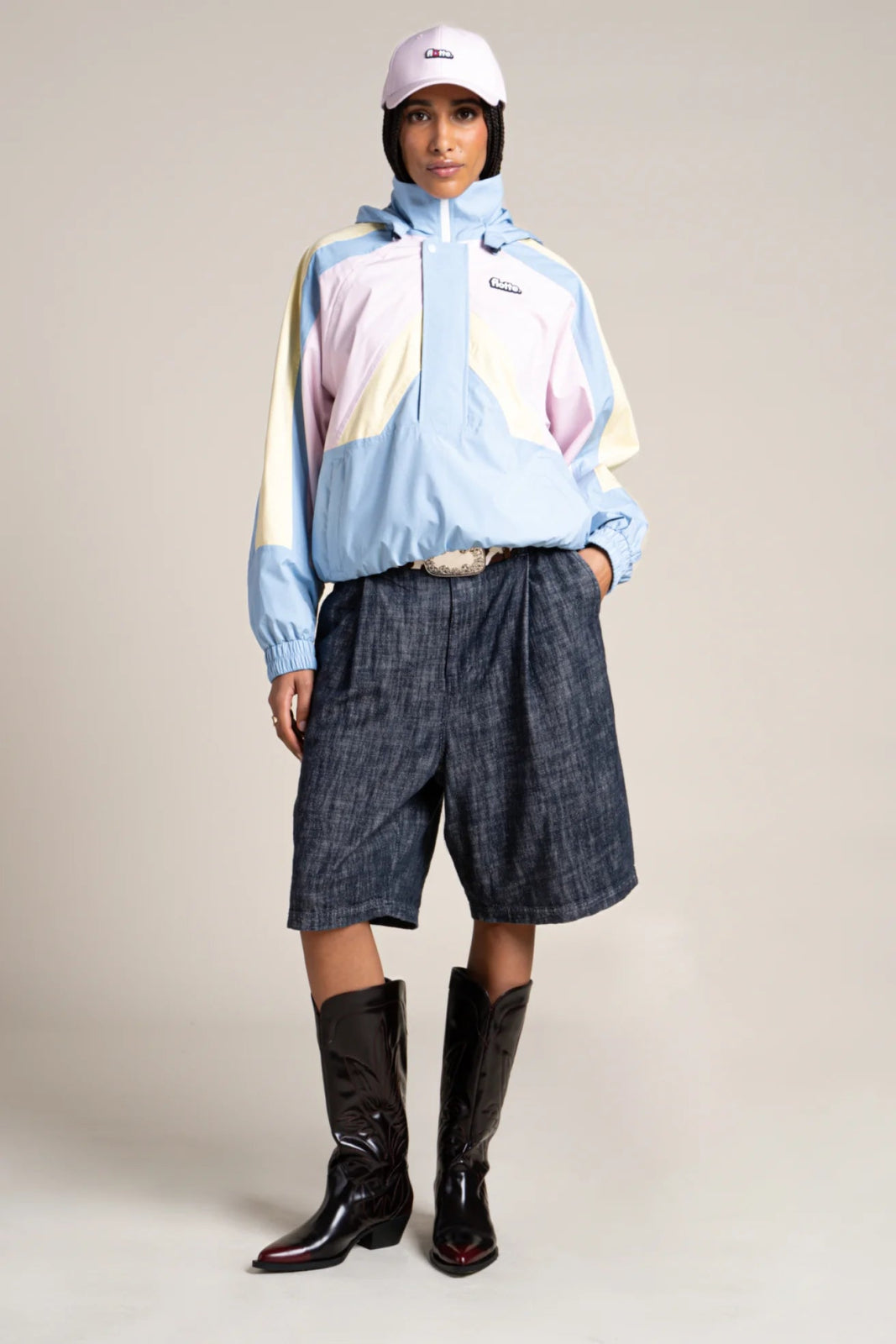 flotte-abbesses-veste-imperm-able-courte-tricolore-argile-bleu-roi image 6