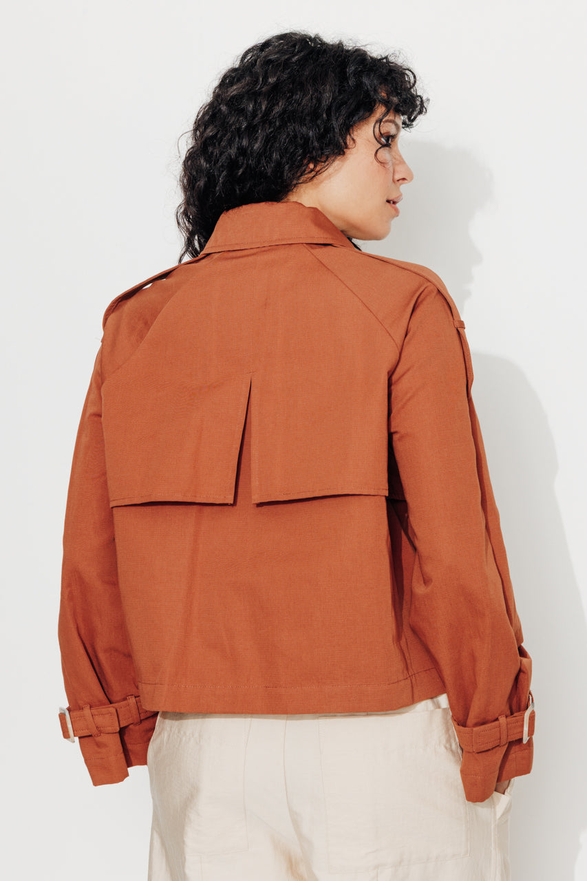 trench-coat-bovelle-veste-esprit-trench-coton-et-lin-marron image 2