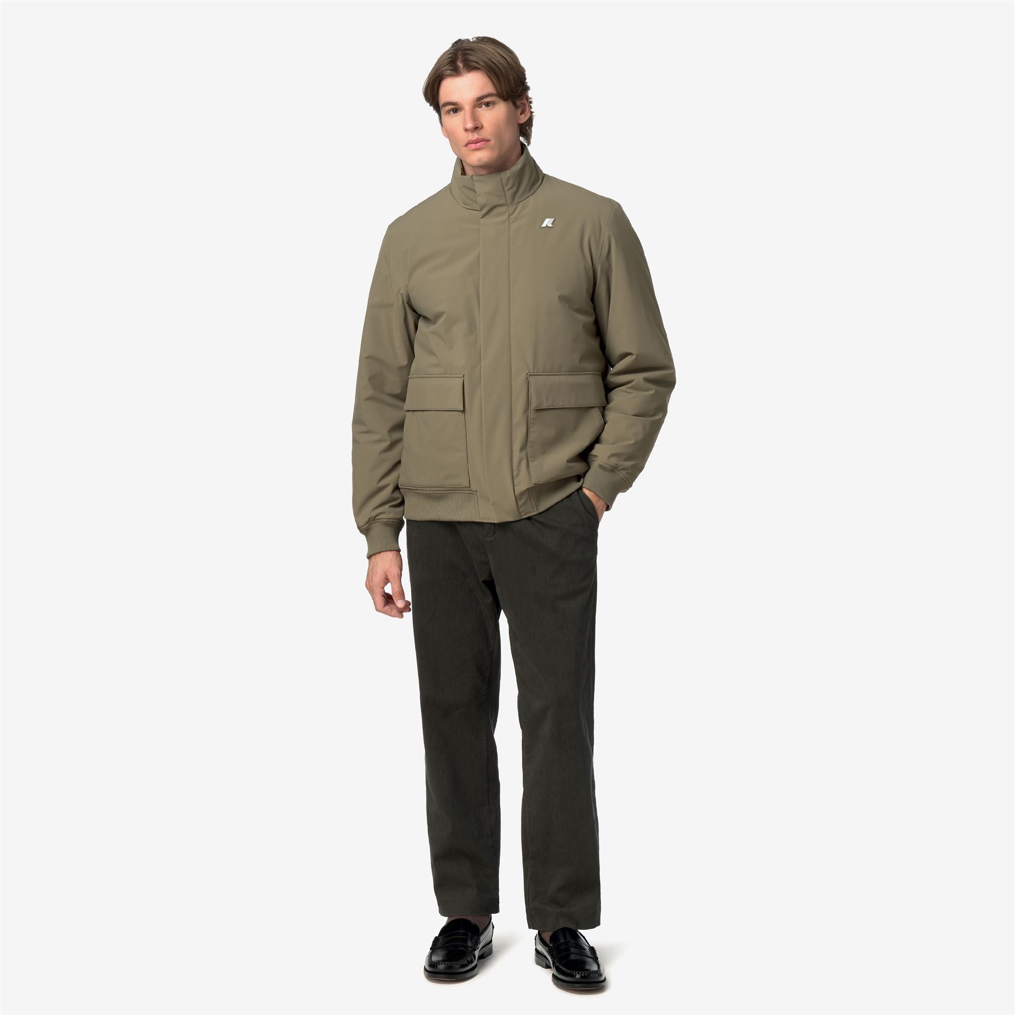 k-way-herve-st-warm-veste-marin-mi-longue-homme-green-army image 4