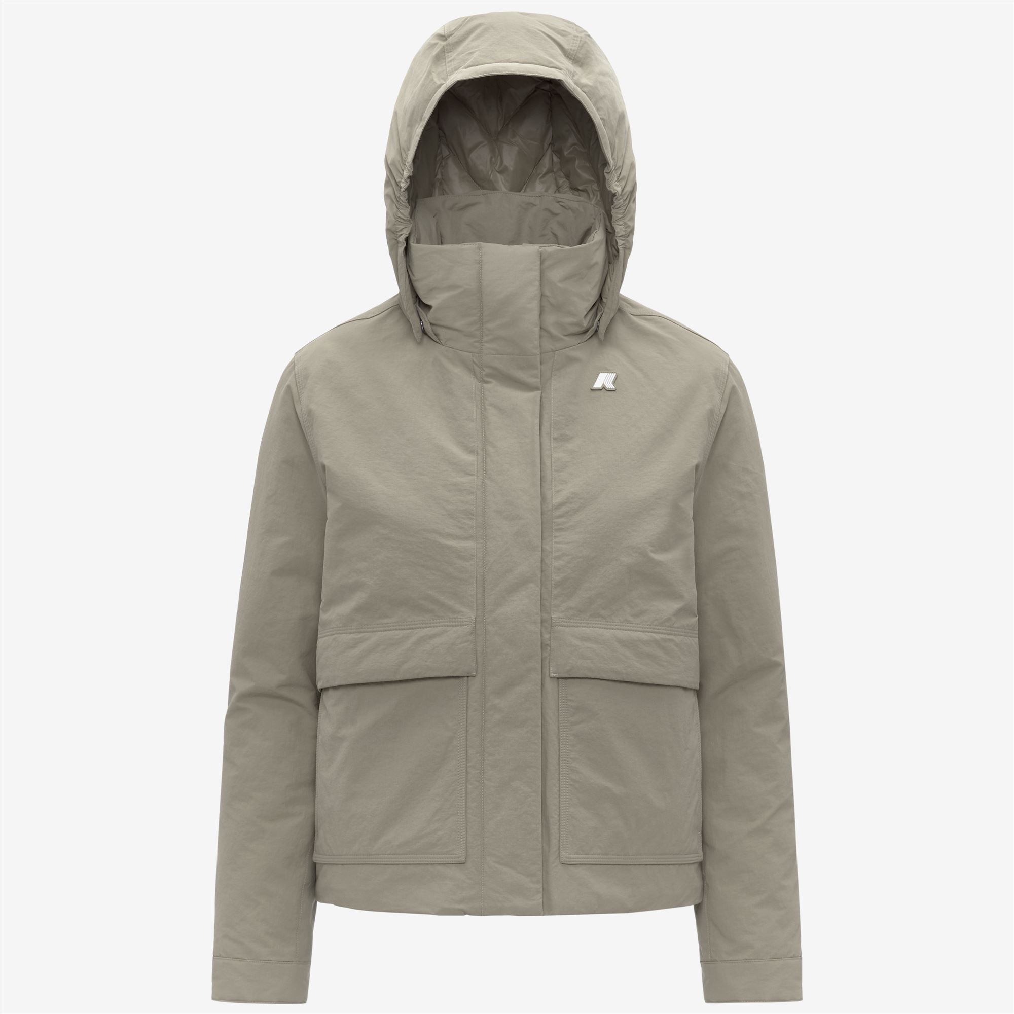 k-way-kali-warm-cotton-nylon-veste-courte-femme-green-oak image 5