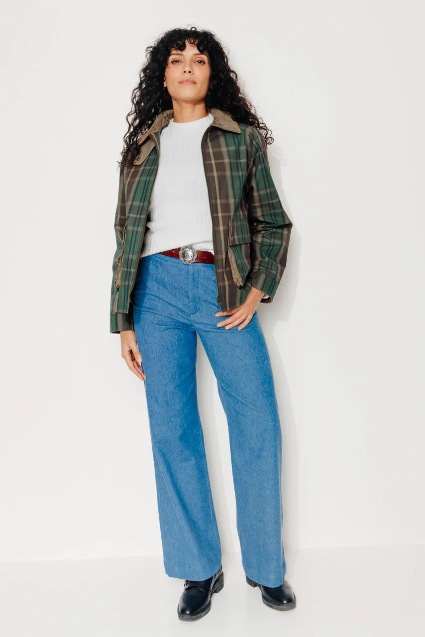 trench-coat-sorbus-imperm-able-court-oversize-tartan-coton-vert image 1