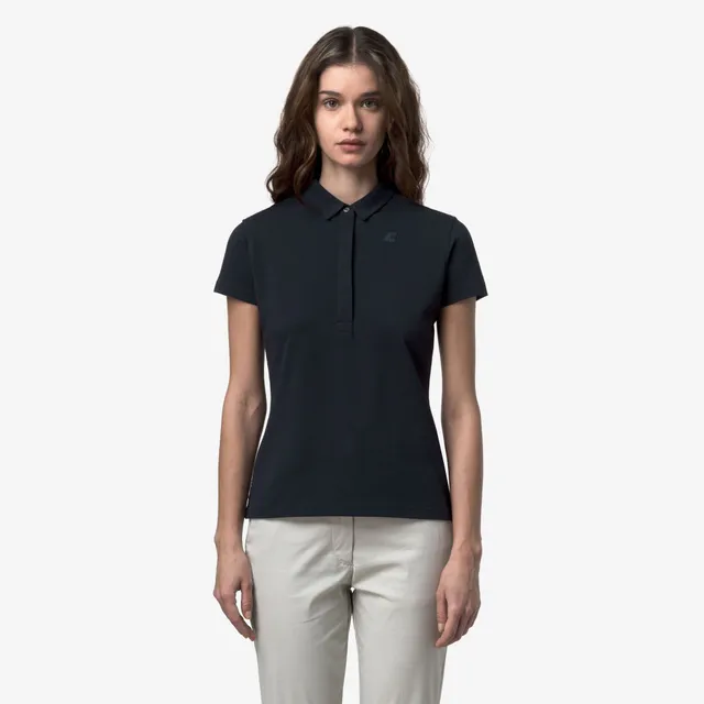 k-way-amedea-pique-slim-polo-femme-blue-depth image 1