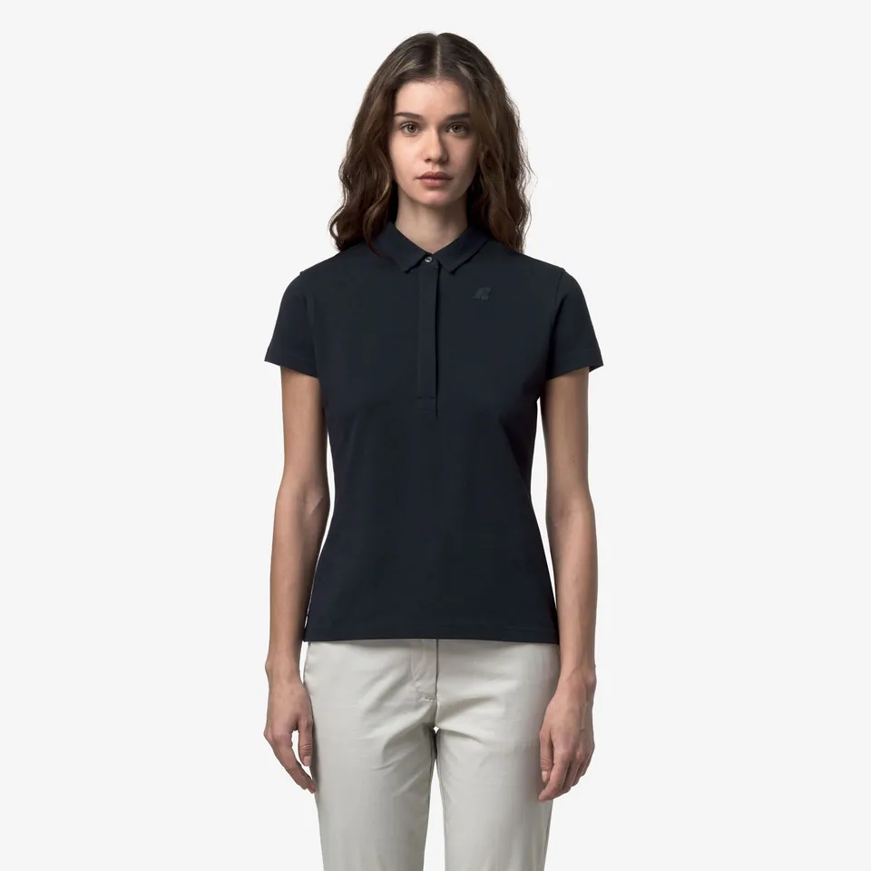 k-way-amedea-pique-slim-polo-femme-blue-depth image 1