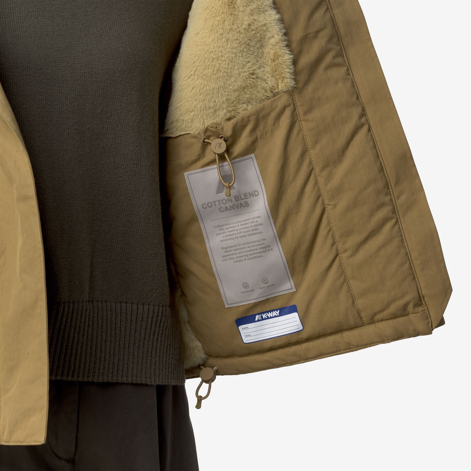 k-way-ideler-cotton-feel-parka-courte-femme-beige-seed-beige-fur image 4