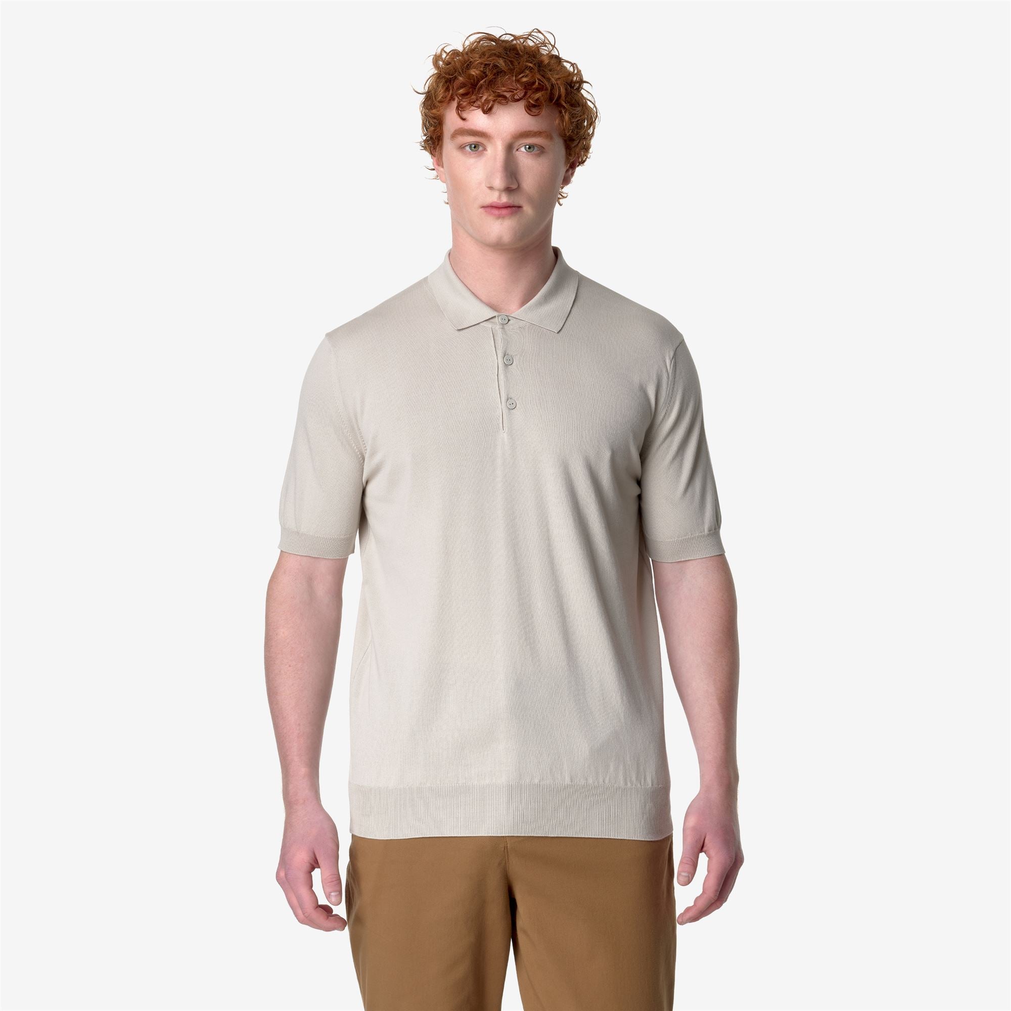 k-way-pleyne-polo-maille-homme-beige-lt image 1