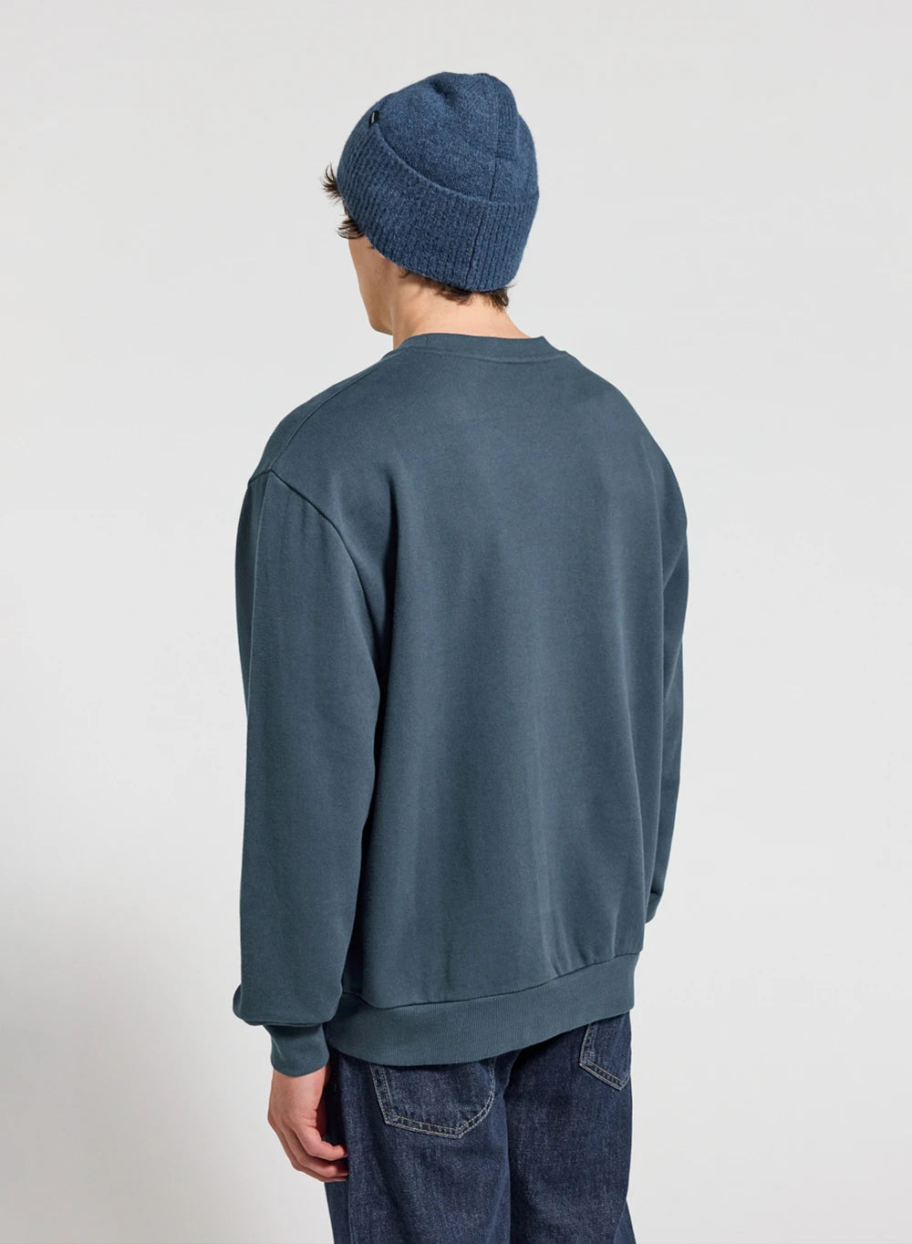 pyrenex-phase-sweat-col-rond-unisexe-bleu-azur-en-coton-bio image 4