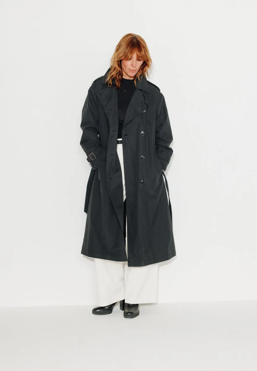 trench-coat-amandier-trench-long-ceintur-noir image 1