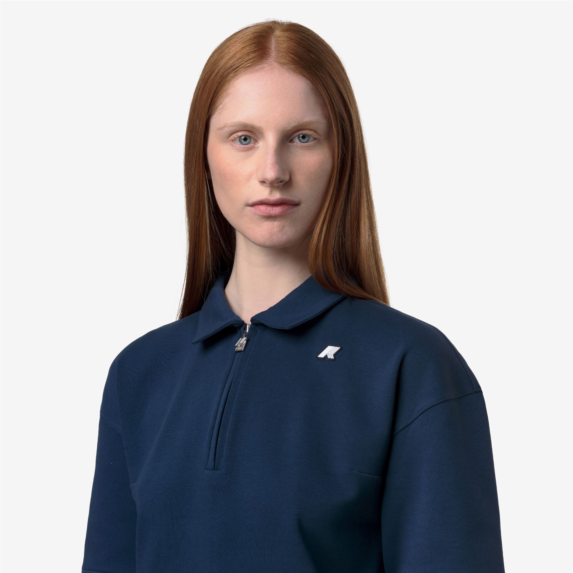 k-way-lozany-interlock-polo-femme-blue-insignia image 4
